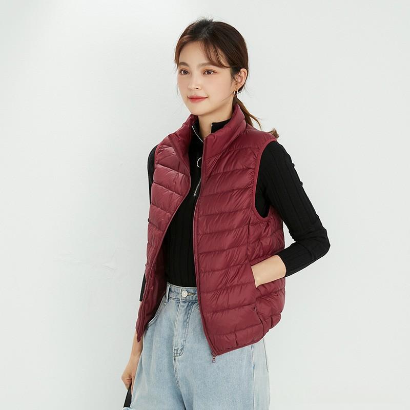 Stand-Collar Sleeveless Lightweight Down Vest for All Seasons
