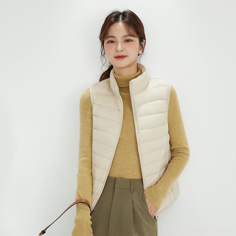 Stand-Collar Sleeveless Lightweight Down Vest for All Seasons