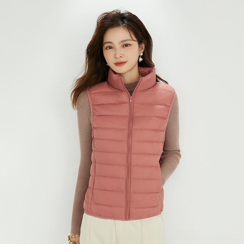 Stand-Collar Sleeveless Lightweight Down Vest for All Seasons