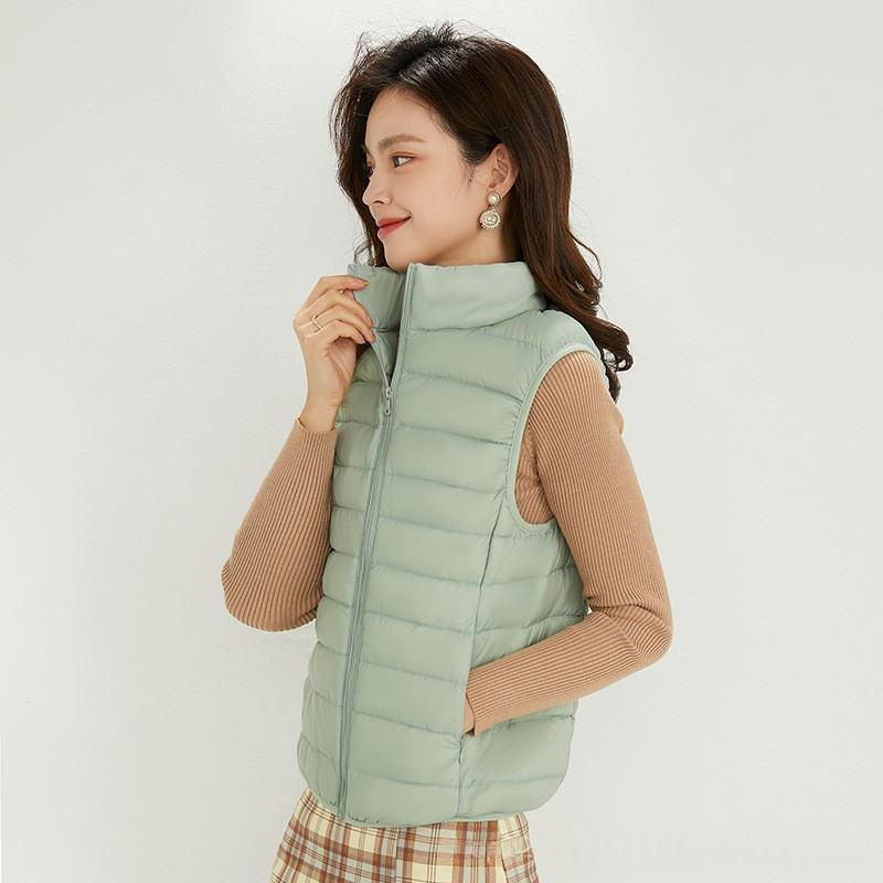 Stand-Collar Sleeveless Lightweight Down Vest for All Seasons