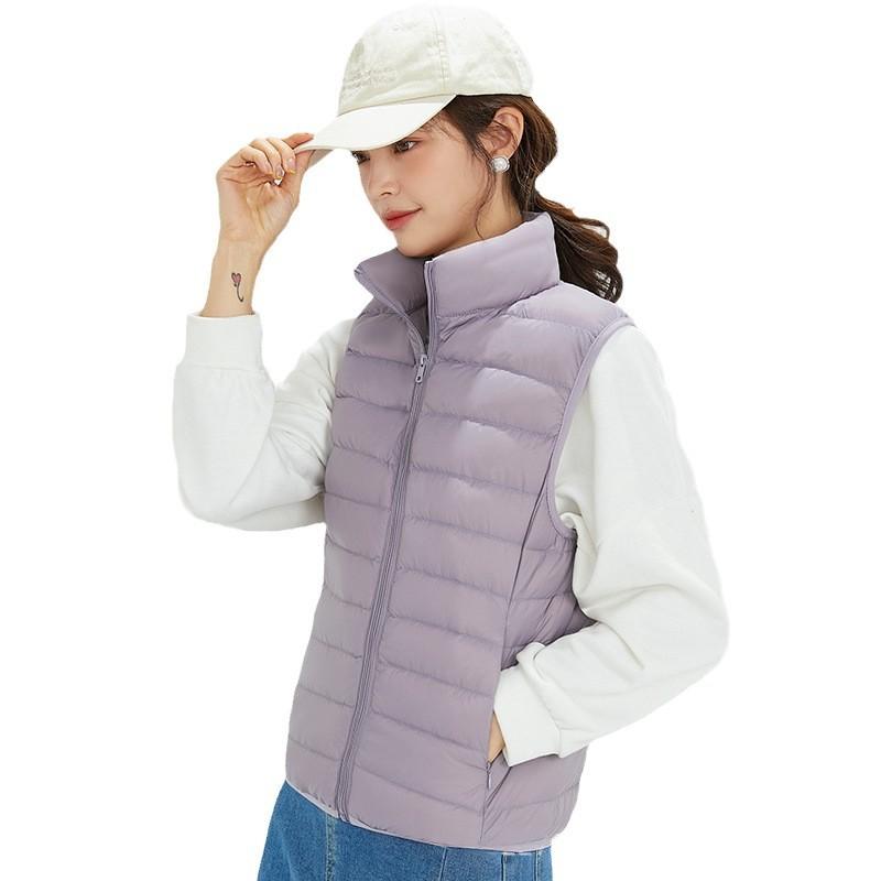 Stand-Collar Sleeveless Lightweight Down Vest for All Seasons