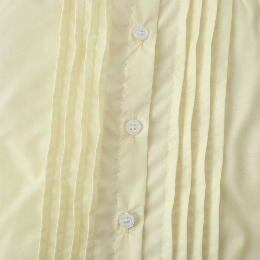Solid-color Ruffled-cuff Drawstring Slimming Blouse for Women
