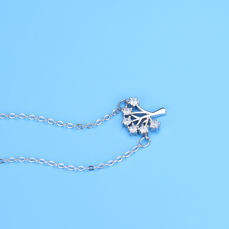 925 Sterling Silver Christmas Snowflake Pendant Necklace