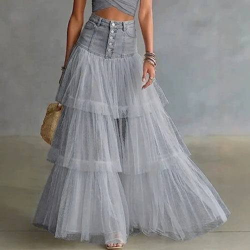 Womens Multi-Layer Fluffy Tulle Ball Gown Skirt