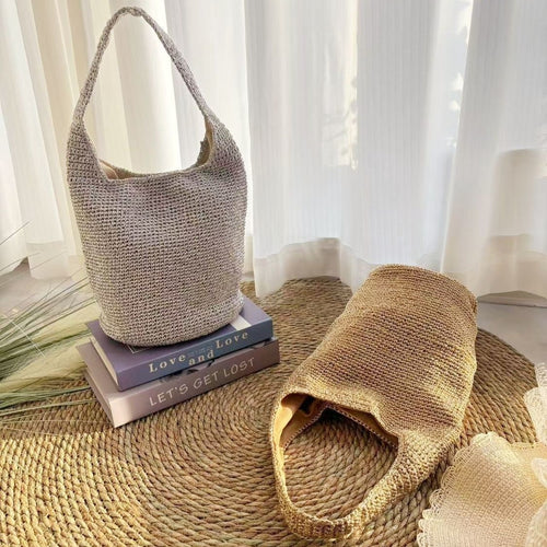 Handwoven Large-Capacity Vacation and Commute Tote Bag