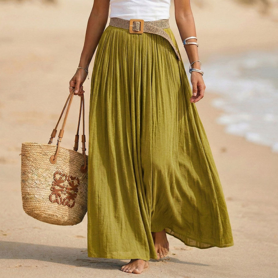 Elastic-waist Flared Maxi Dress - Perfect Holiday Beach Dress