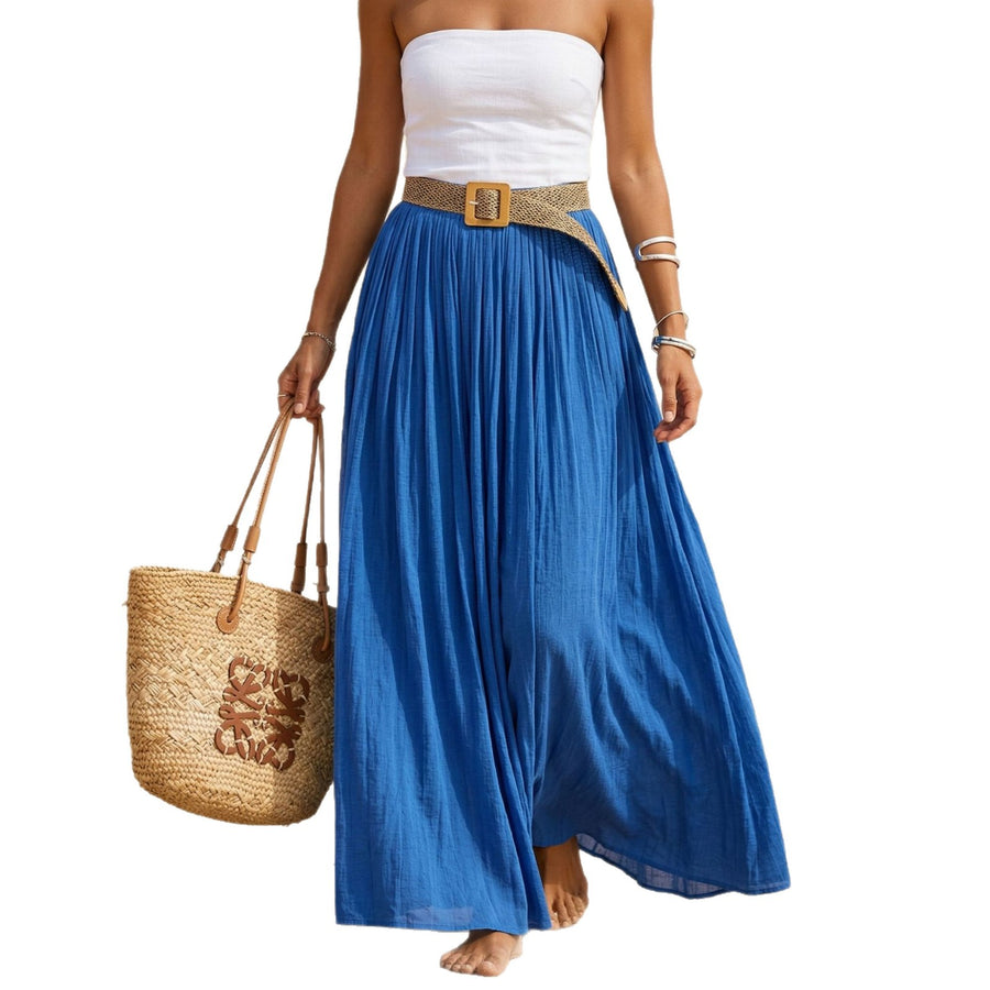Elastic-waist Flared Maxi Dress - Perfect Holiday Beach Dress
