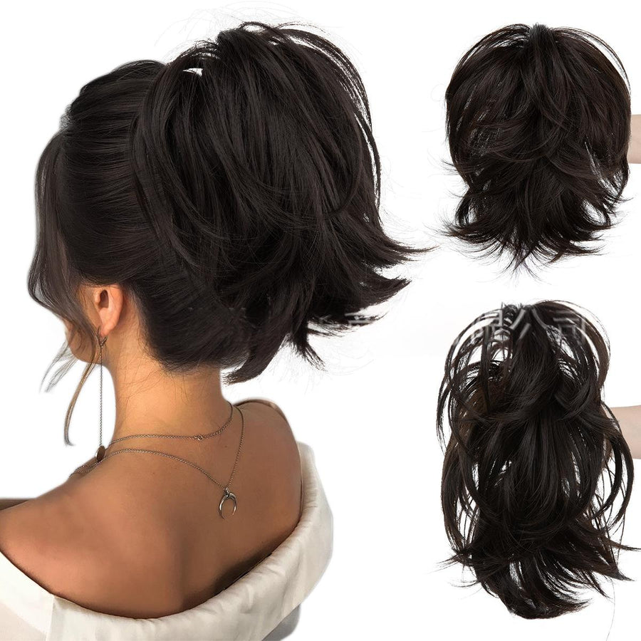 Voluminous Short Curls Clip-On Ponytail with Claw Clip