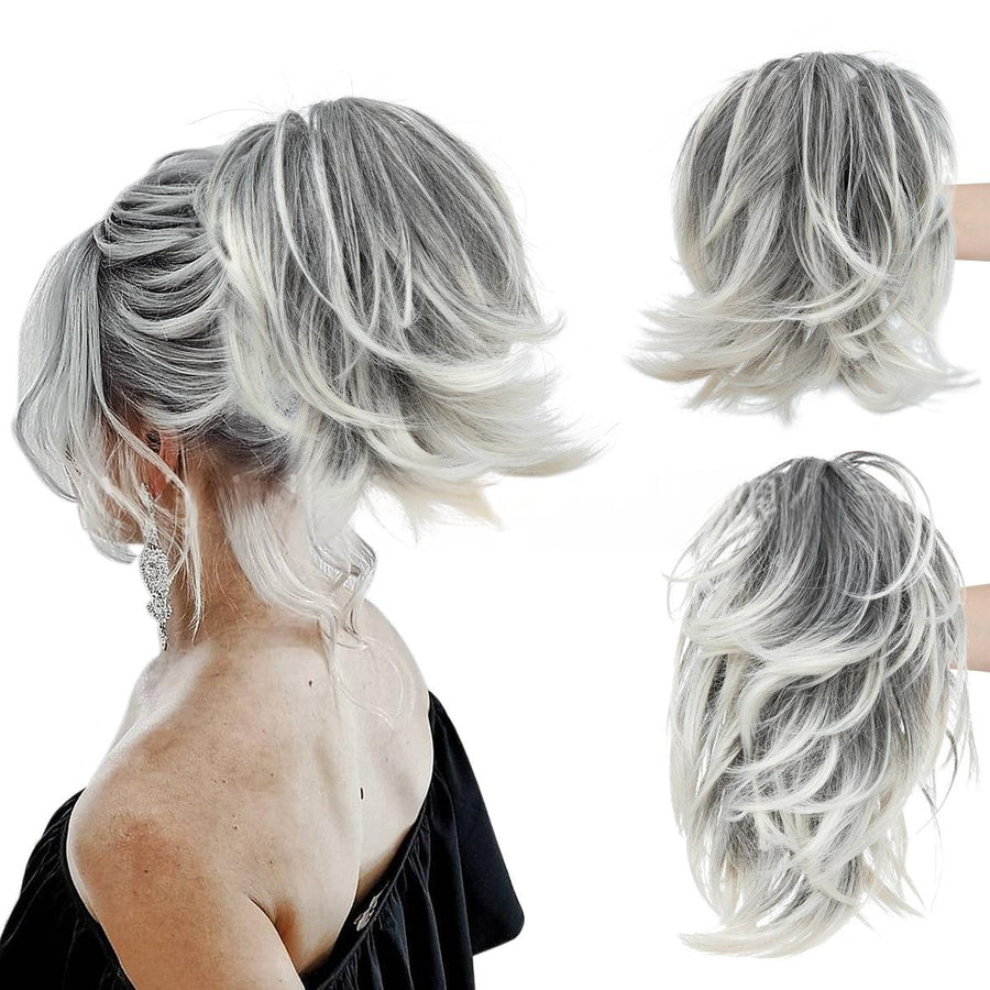 Voluminous Short Curls Clip-On Ponytail with Claw Clip