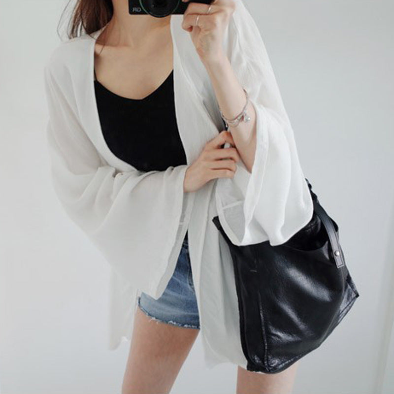 Korean-style Sun-protective Jacket for Women - Versatile Denim