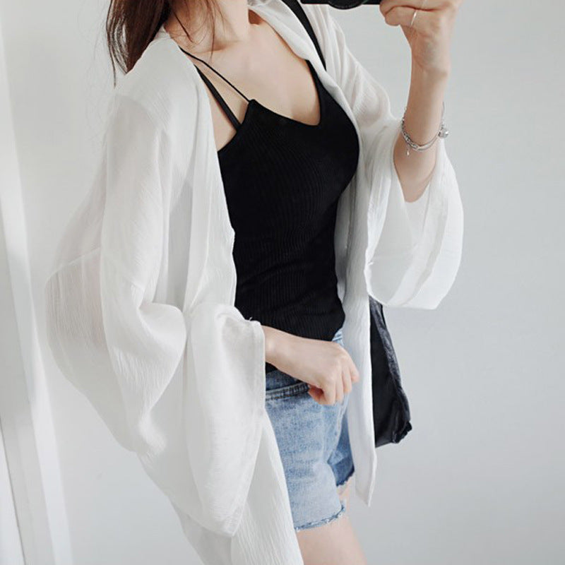 Korean-style Sun-protective Jacket for Women - Versatile Denim