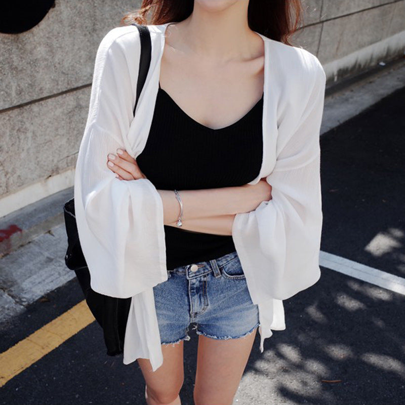 Korean-style Sun-protective Jacket for Women - Versatile Denim