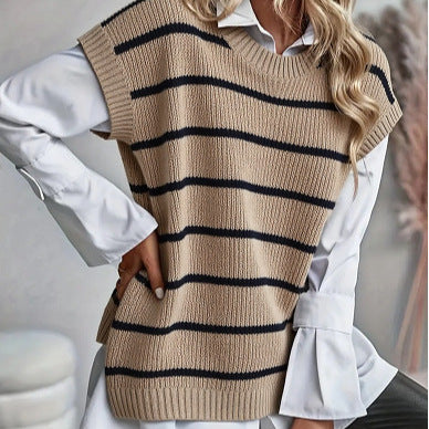 Best-selling versatile striped sweater vest for every occasion
