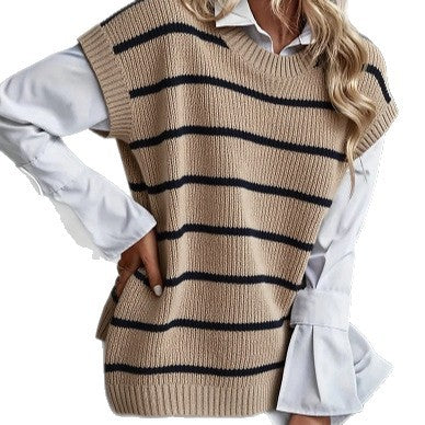 Best-selling versatile striped sweater vest for every occasion
