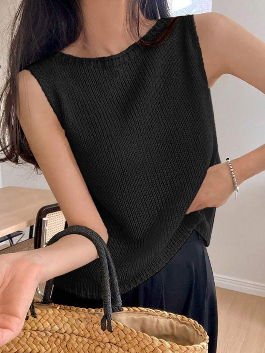 Round-neck Pullover Vest - Minimalist Style for Spring & Summer