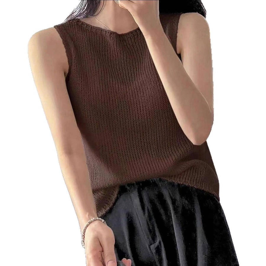 Round-neck Pullover Vest - Minimalist Style for Spring & Summer