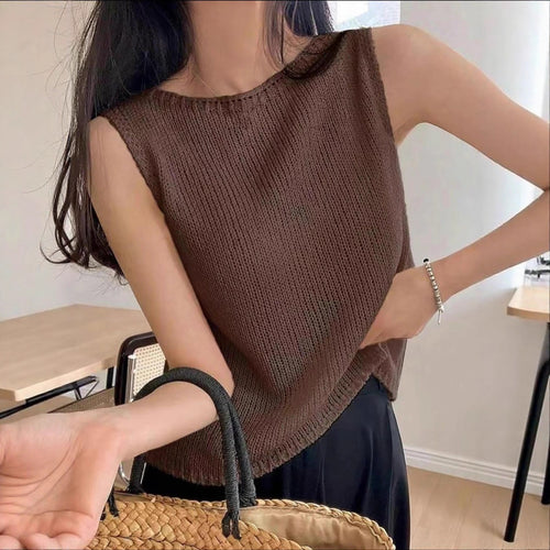 Round-neck Pullover Vest - Minimalist Style for Spring & Summer