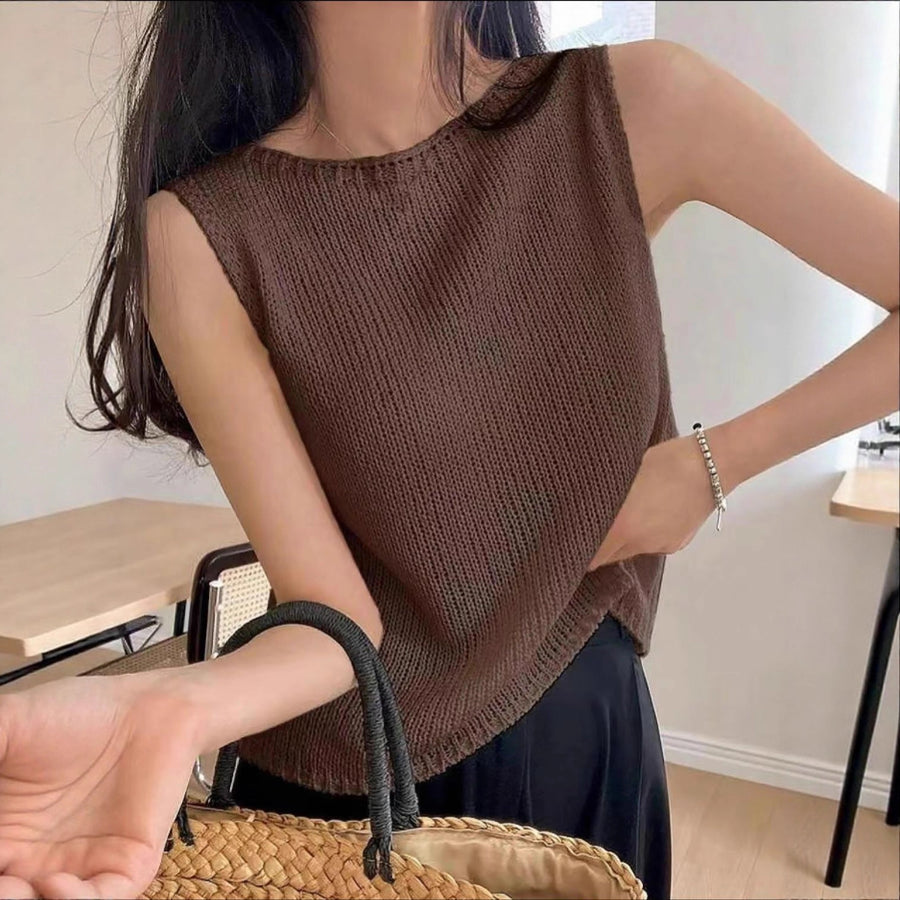 Round-neck Pullover Vest - Minimalist Style for Spring & Summer