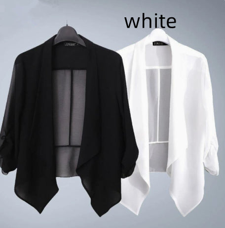 Shawl-style Sun-protective Denim Jacket for Casual Outings