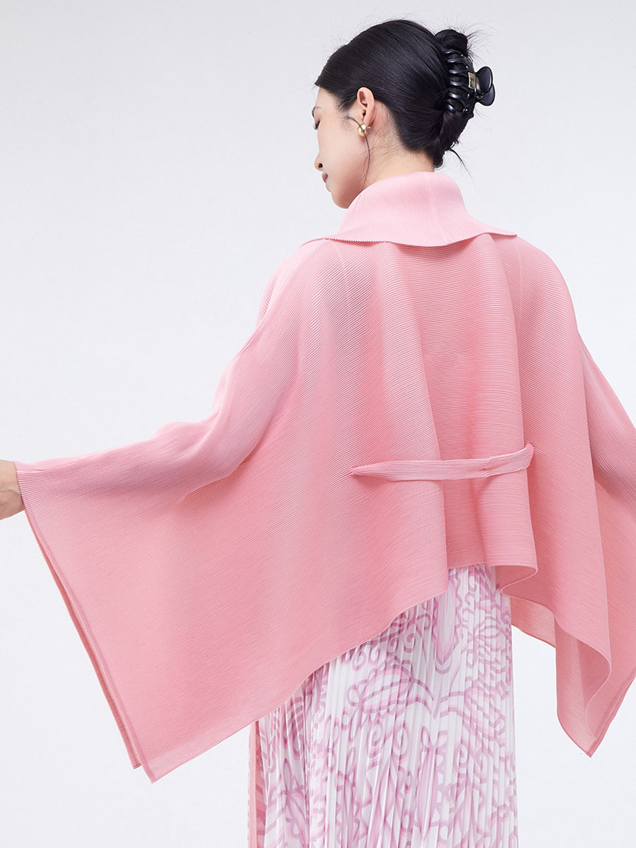 Loose-fitting Collared Tie-waist Cardigan Shawl - Versatile Style