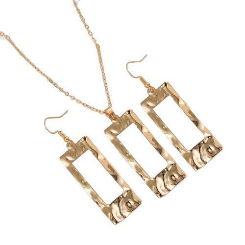 Elegant and Unique Brass Jewelry Set with Zircon Earrings
