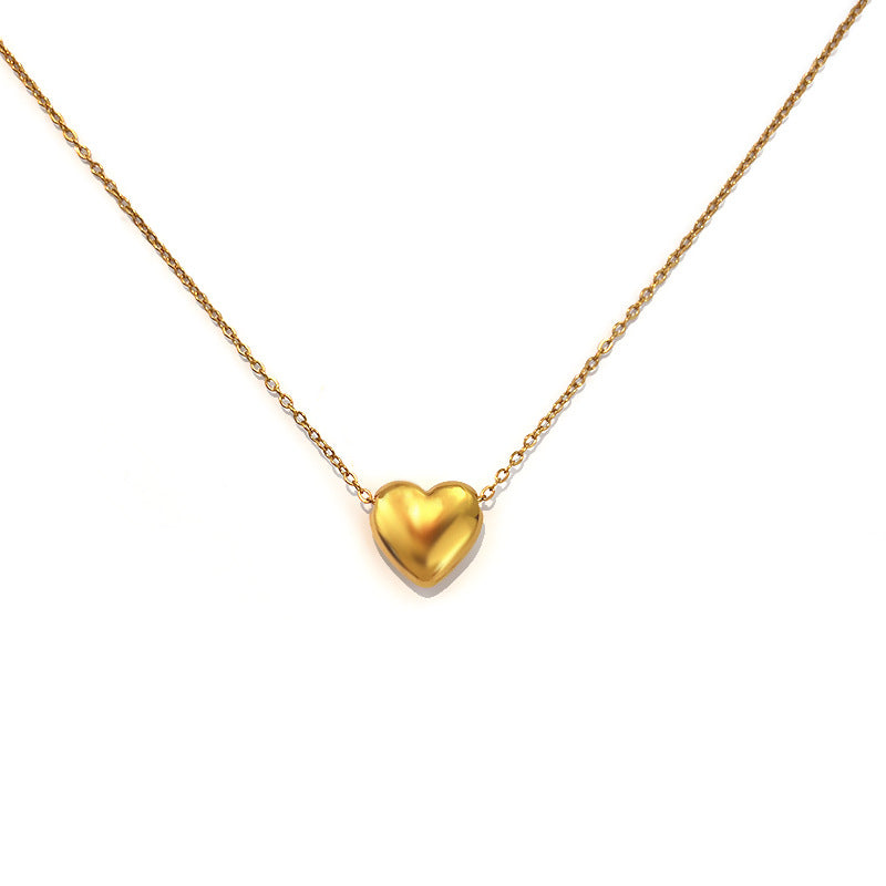 Chic Titanium Steel Heart-shaped Chain Necklace for Elegance