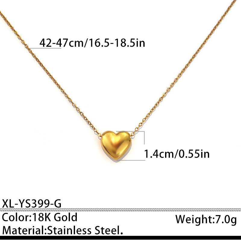 Chic Titanium Steel Heart-shaped Chain Necklace for Elegance