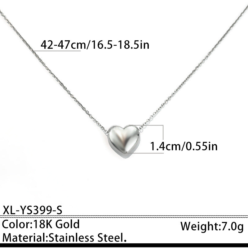 Chic Titanium Steel Heart-shaped Chain Necklace for Elegance