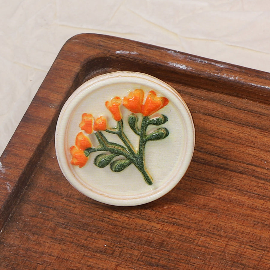 Artistic Retro Geometric Floral-Print Open-Ring Accessory