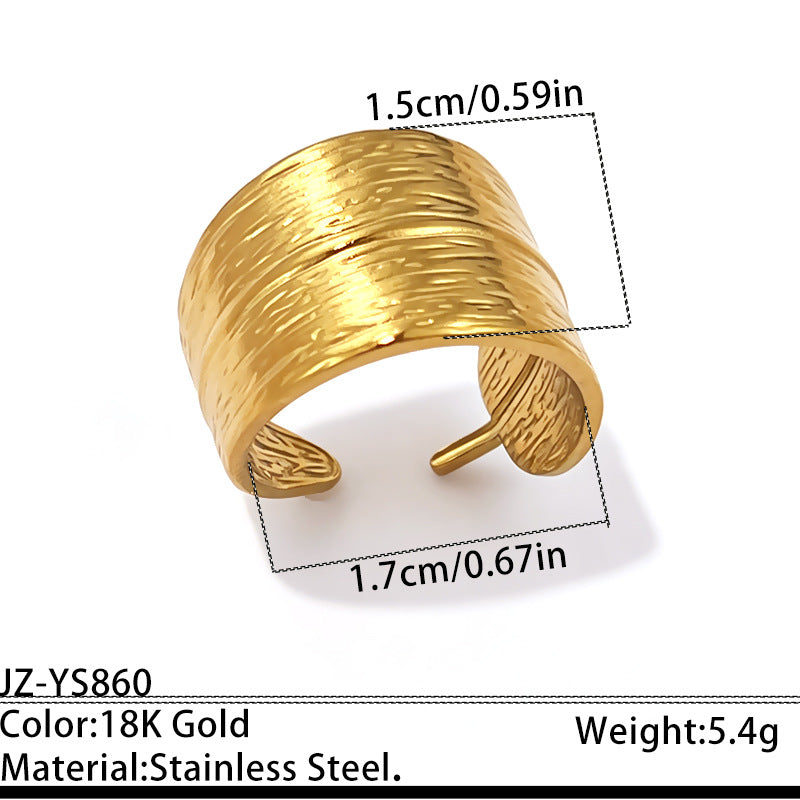 Two-tone Heart-shaped Stainless Steel Ring - Perfect Two Piece Set