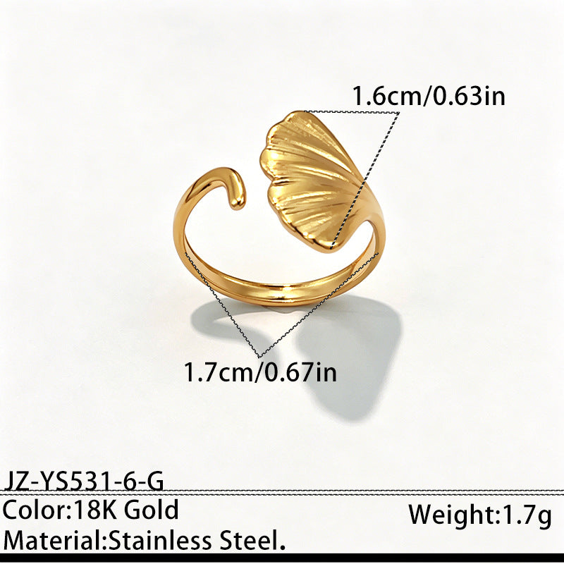 Stainless Steel Crab Starfish and Shell Ring - Unique Design