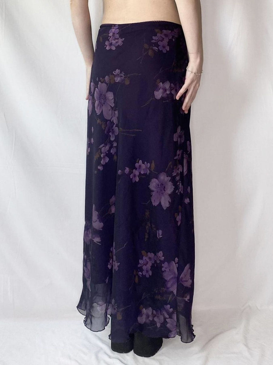 Retro-printed Mesh Dress for Women - Stylish Maxi Dress