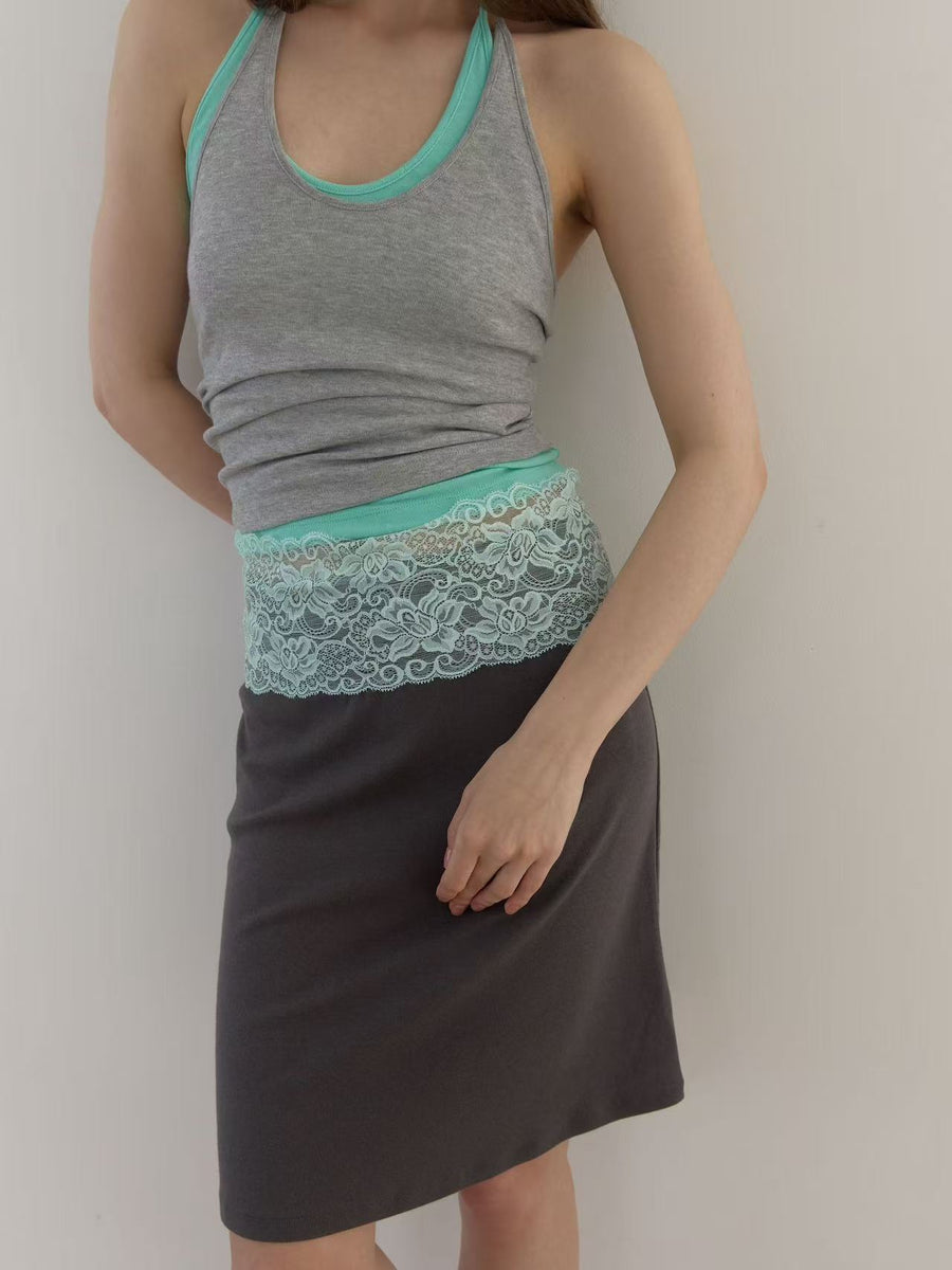 Stunning Multicolor Lace-Patchwork Maxi Skirt for Women