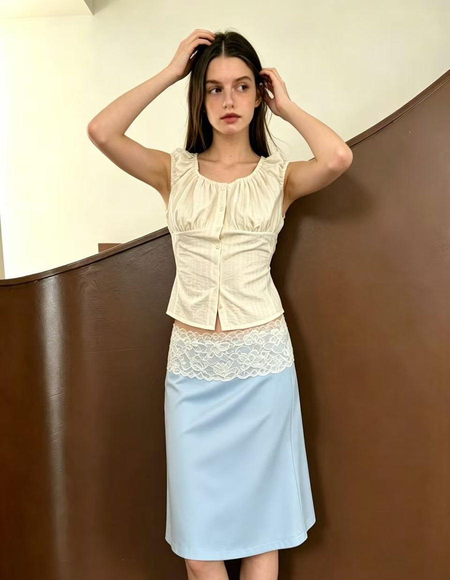 Stunning Multicolor Lace-Patchwork Maxi Skirt for Women