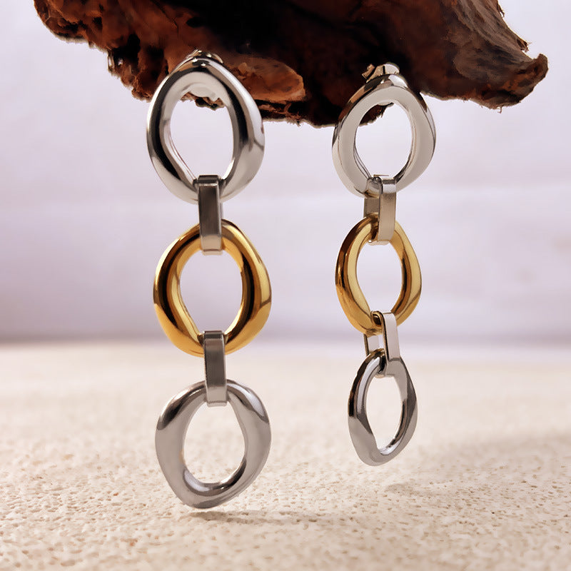 Fashionable Stainless Steel Stud Earrings for Women