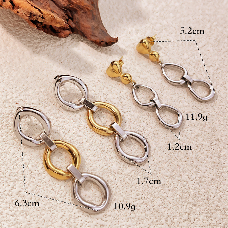 Fashionable Stainless Steel Stud Earrings for Women