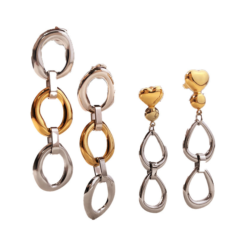 Fashionable Stainless Steel Stud Earrings for Women