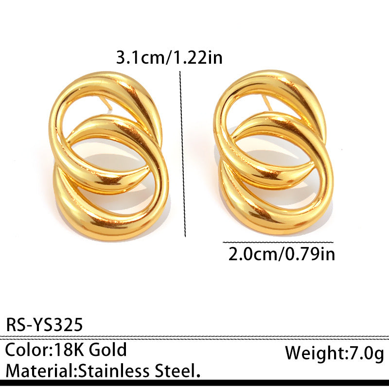 Stainless Steel Wrapped Statement Earrings - Bold & Chic Studs