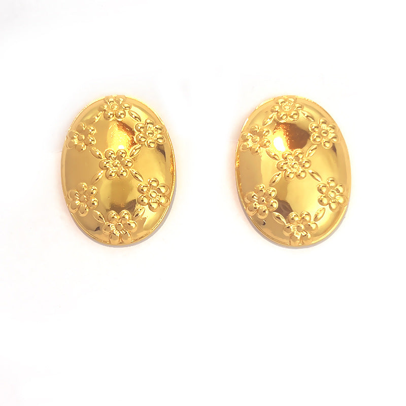 Simple and Elegant Round Titanium Steel Stud Earrings