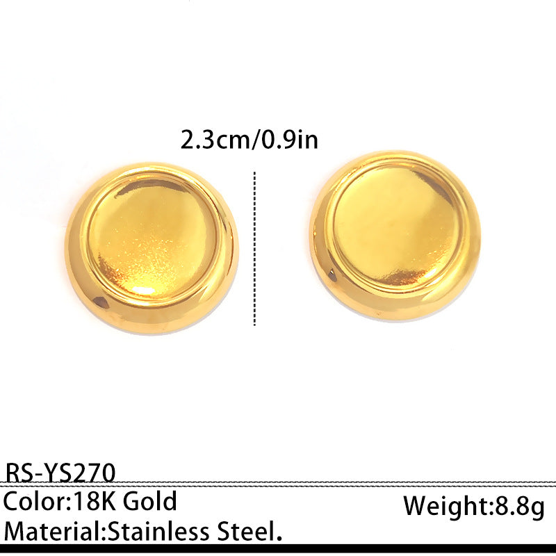 Simple and Elegant Round Titanium Steel Stud Earrings