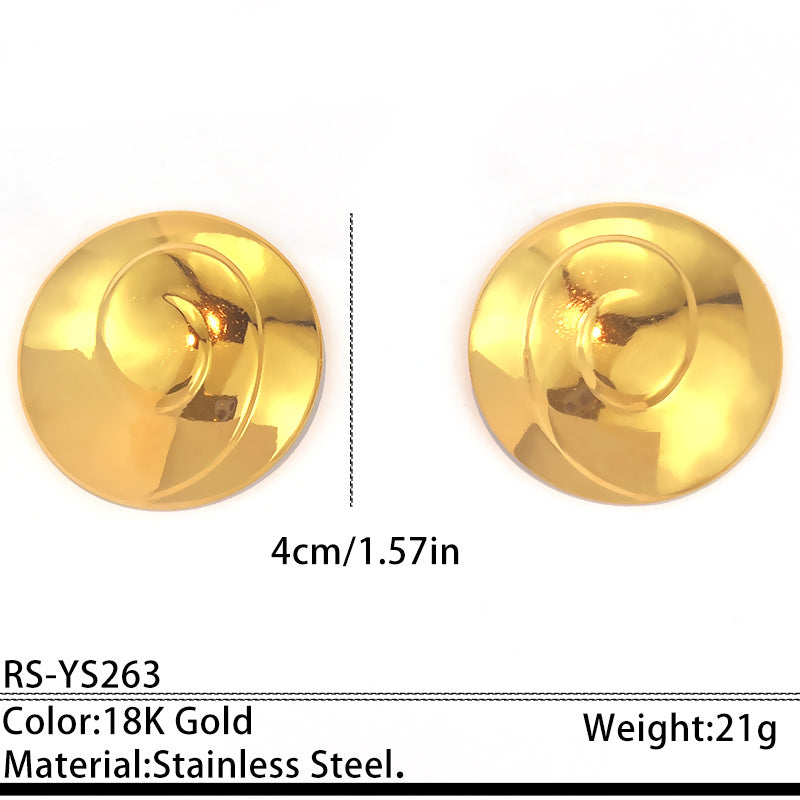 Simple and Elegant Round Titanium Steel Stud Earrings