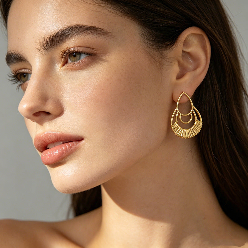 Simple and Elegant Round Titanium Steel Stud Earrings