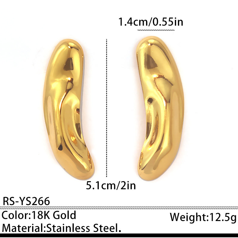 Minimalist Teardrop-shaped Titanium Steel Stud Earrings