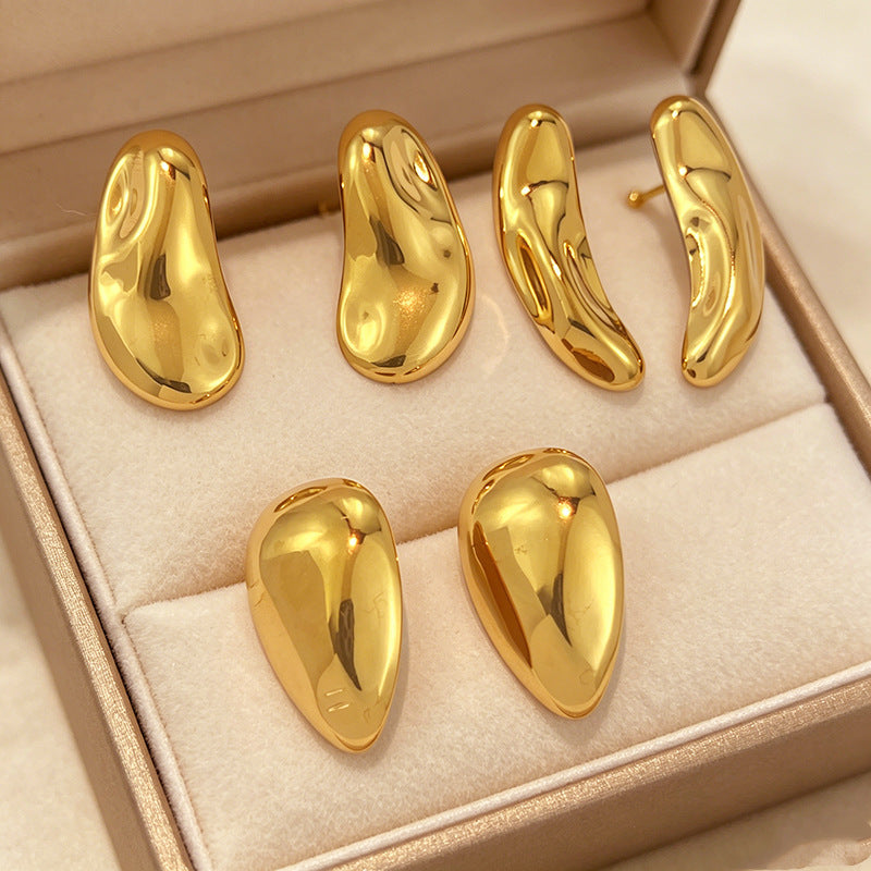 Minimalist Teardrop-shaped Titanium Steel Stud Earrings