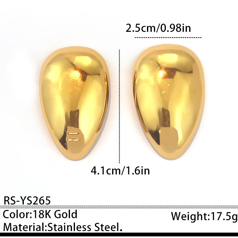 Minimalist Teardrop-shaped Titanium Steel Stud Earrings