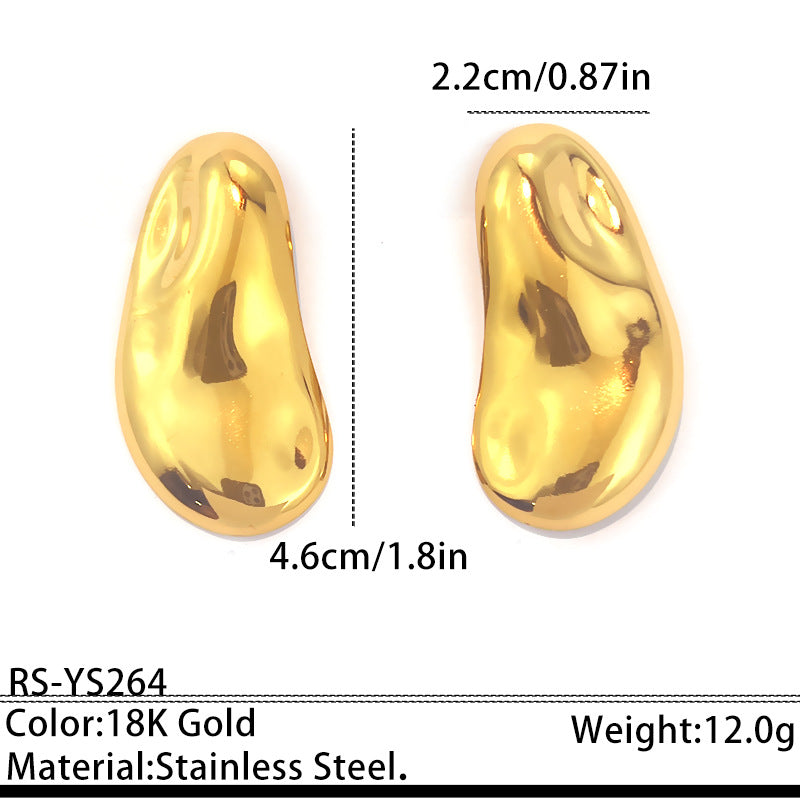 Minimalist Teardrop-shaped Titanium Steel Stud Earrings