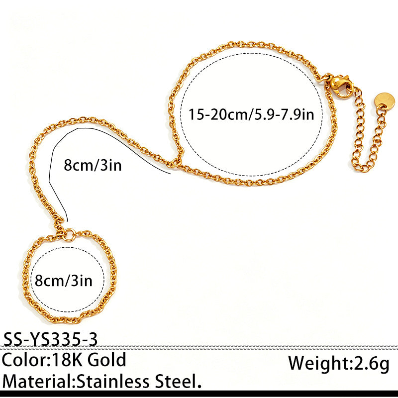 Stainless Steel Chain Linked Finger Bracelet for Chic Style