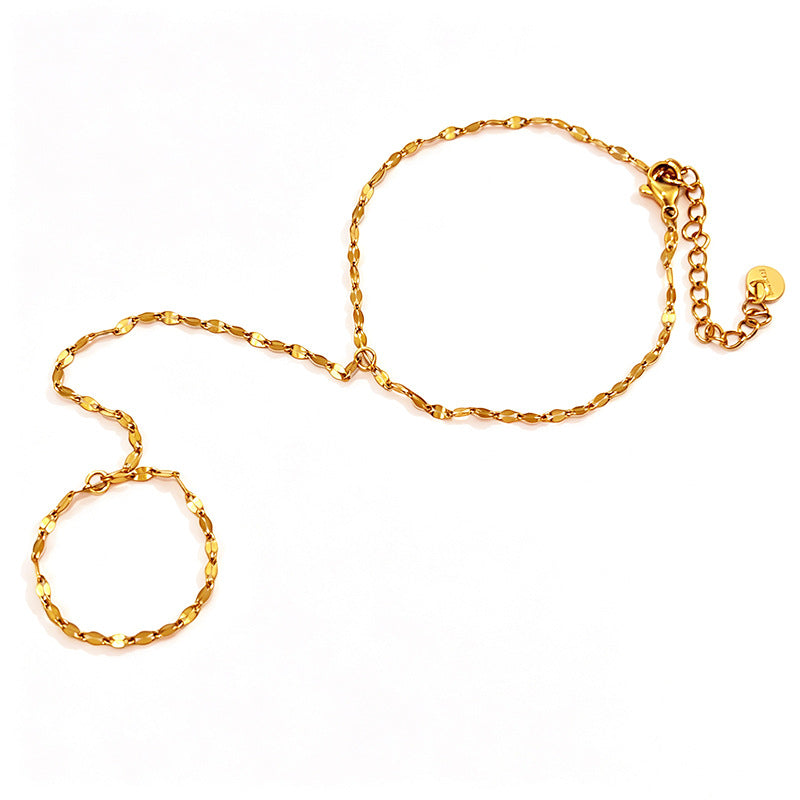 Stainless Steel Chain Linked Finger Bracelet for Chic Style