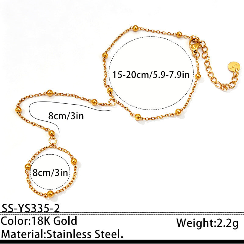 Stainless Steel Chain Linked Finger Bracelet for Chic Style