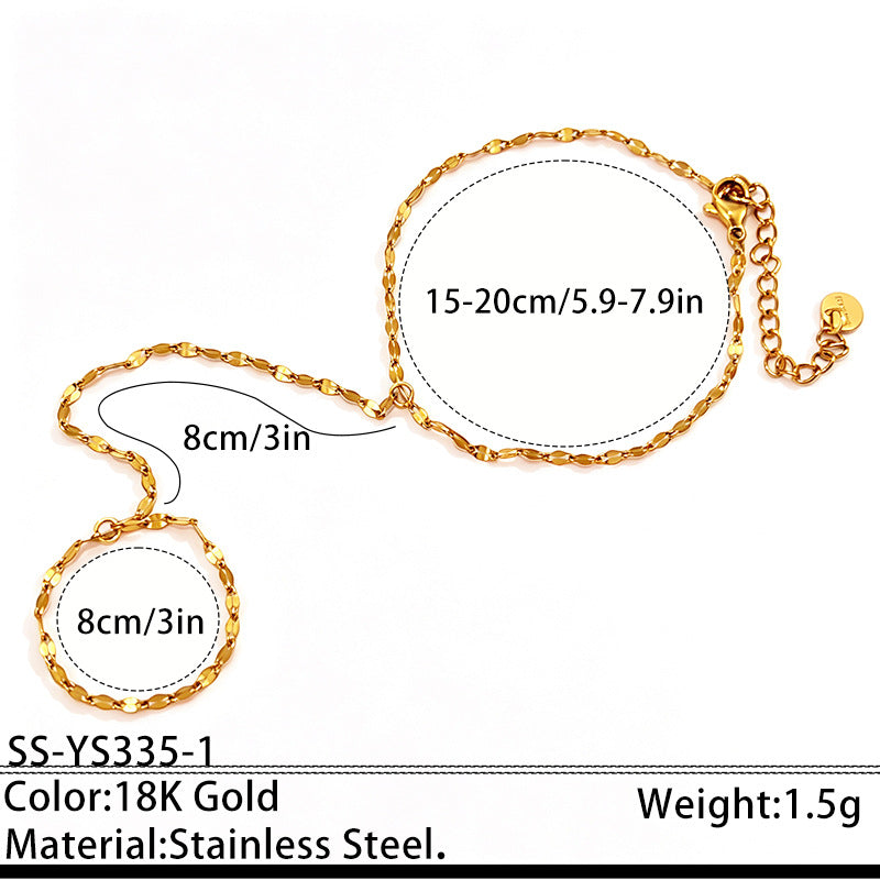 Stainless Steel Chain Linked Finger Bracelet for Chic Style